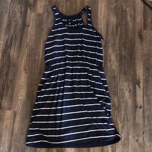 Womens GAP Navy-White Striped Dress